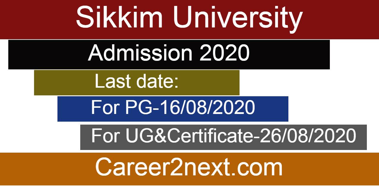 Sikkim University Admission 2020