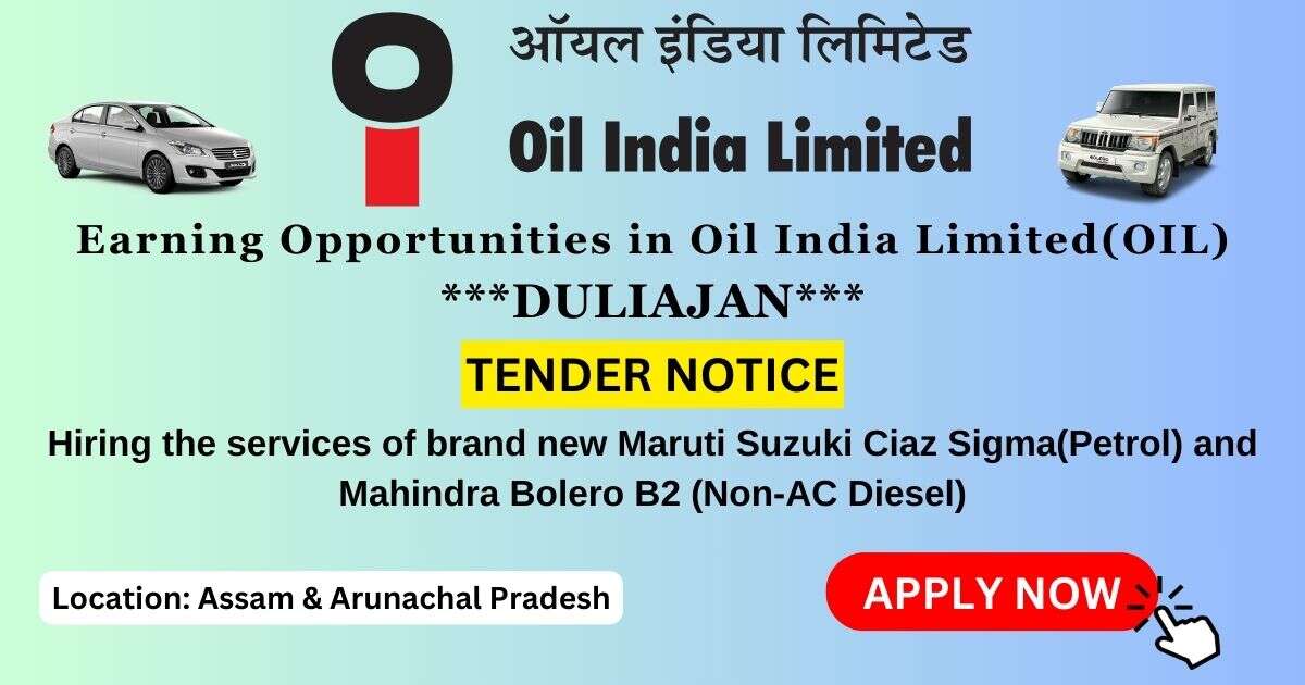 Oil India Limited Duliajan Vehicle Tender 2023